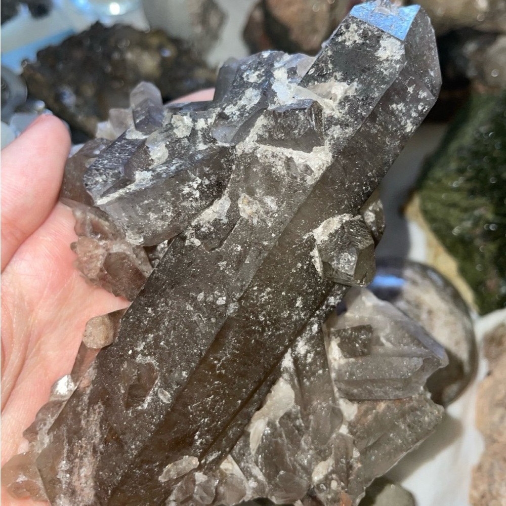 rare sugary smoky quartz specimen from madagascar